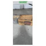 Wooden Genesee ale advertising box and bucket