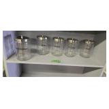 Five Glass Medical Containers With Lids 7.5 In