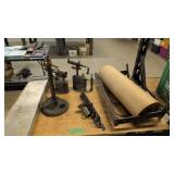 Antique metal lamp base torches countertop paper