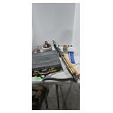 Crossbow yardsticks Stanley tool box small jug