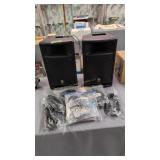Pair Of Yamaha Pa Speakers With Cords Etc