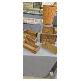 Five Wooden Advertising Boxes 10.5 In 13 In And