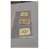 3- 10 cent fractional currency notes