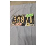 Vintage Delaware License Plate Tag Number 35871