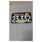Vintage Delaware License Plate 1942 Tag Number