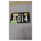 Vintage Delaware License Plate Tag Number 112325