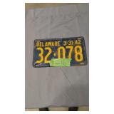 Vintage Delaware License Plate Tag Number 23-332