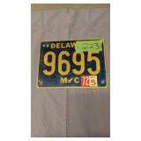 Vintage Delaware License Plate M/c9695