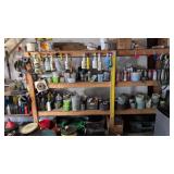 Lot Of Oil, Spray Bottles Parts 5 Gallon Buckets