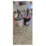 Pair Of Grease Pumps With Buckets Of Grease