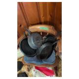 Lot of Griswold cast ironware number 10 griddle