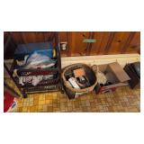 Small stand basket glassware etc