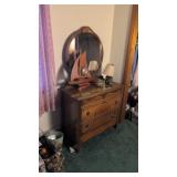Vintage depression era dresser with mirror 36 in