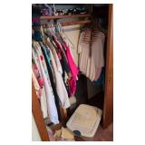 Items in closet mirrors clothing plastic Box etc