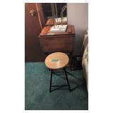 Vintage Pepsi crate table with stool