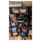 Metal shelf and contents as shown