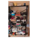 Metal shelf and contents as shown