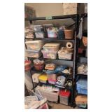 Metal shelf and contents as shown