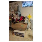 Lot of Christmas yard decorations Christmas tree