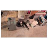 Antique shoe shine box frying pan radiant heater