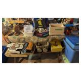 Picnic table with decorative items etc as shown