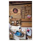 Handcrafted shelves doll furniture child's bench