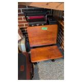 Antique Childs School Desk With Tape Boxes