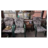 Three Porch Chairs Wooden One Drawer Stand