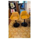 Pair of MCM vintage swivel bar stools