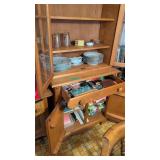 China glassware linens located in hutch