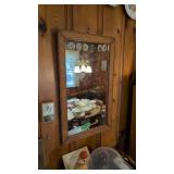 Oak mirror and print