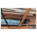 Items in loft area in garage box lots metal bed