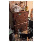 Vintage 6 Drawer Tall Maple Chest Of Drawers