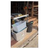 Plastic tubs step ladder trash can