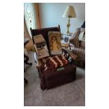Rocker recliner with Afghan