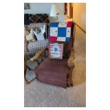 Rocker recliner with quilt