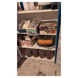 Items on shelf vintage canister set small