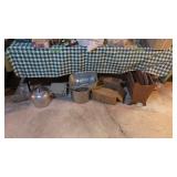 Items on table and under table pie dishes