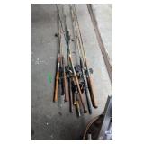 Vintage fishing rods and reels