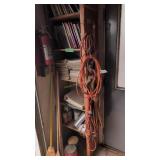 Lot of woodworking books extension cords