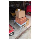 Handicap bath stool basket with thread spools rope