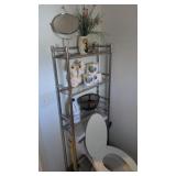 Contents of bathroom shelf etc