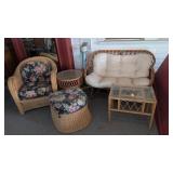 Rattan furniture love seat chair stool end tables