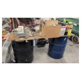 2-55 Gallon Drums Oil Filters Parts Etc Chop Saw