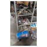 Metal Storage Shelf With Tools Saws Drills