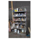 Metal Shelving Unit With Contents Workbench With