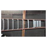 24 Ft Fiberglass Folding Step Ladder On Wall