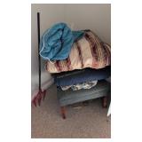 Chair with linens wall clock