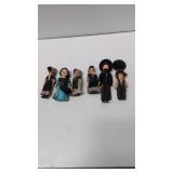 Six vintage Amish figure dolls 5-7 in