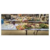 Holiday decorations and glassware